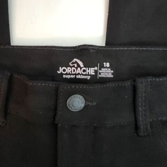 Jordache Girls Jeans Super Skinny Size 18 Black - Picture 4 of 5
